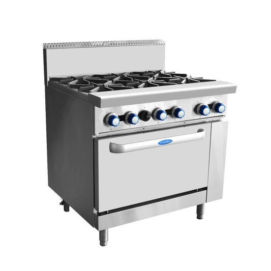 CookRite Six Burner Gas Cooktop with Oven - 900mm width - LPG