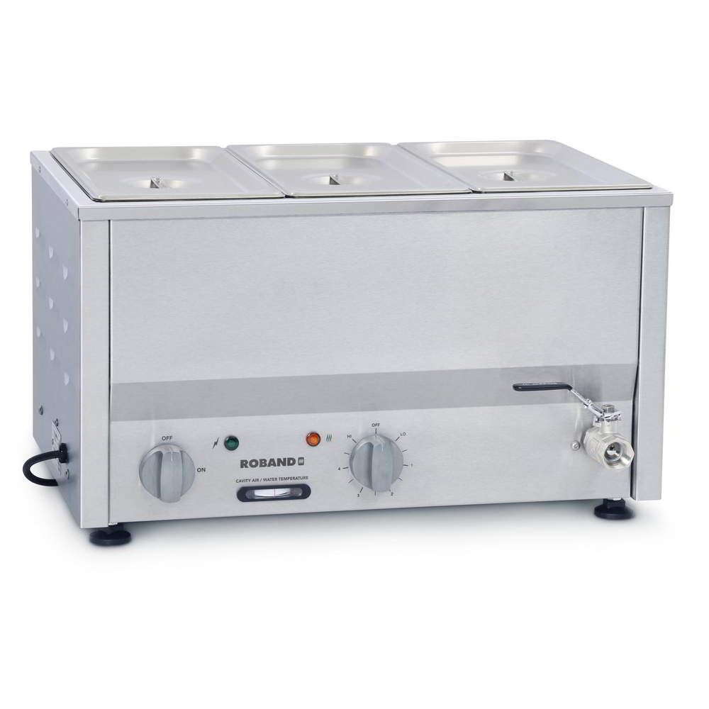 Roband Counter Top Bain Marie 3 x 1/3 size 100mm pans