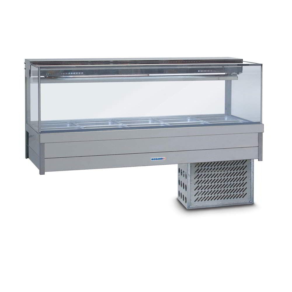 Roband Square Glass Refrigerated Display Bar, 10 pans