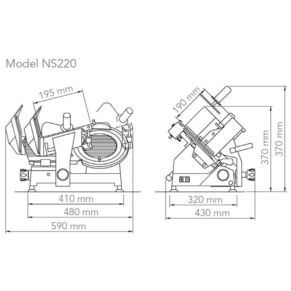 Noaw Medium Duty Food Slicer (220 mm blade)