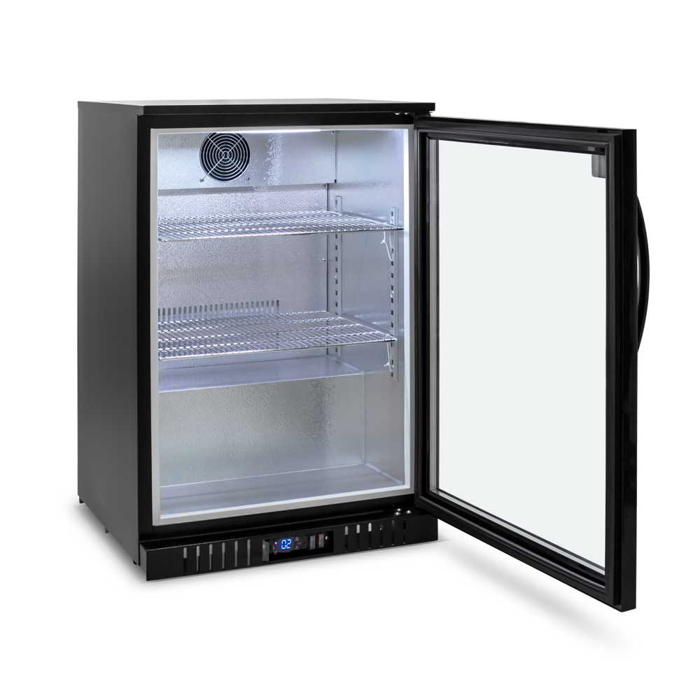 Single Door Bar Fridge - Black Body & Doors