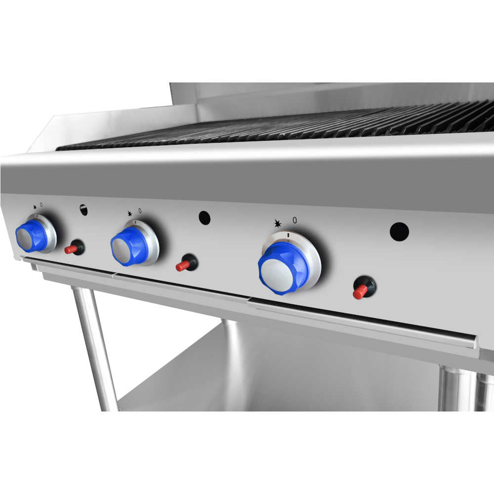 CookRite Three Burner Chargrill - 900MM width - Natural Gas