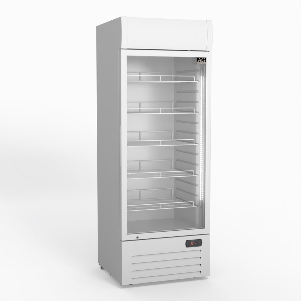 515L Upright Glass Door Display/Drinks Fridge - White with Light Box