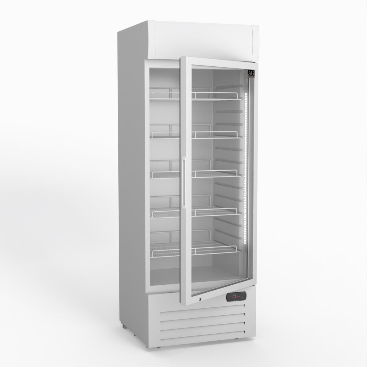 515L Upright Glass Door Display/Drinks Fridge - White with Light Box