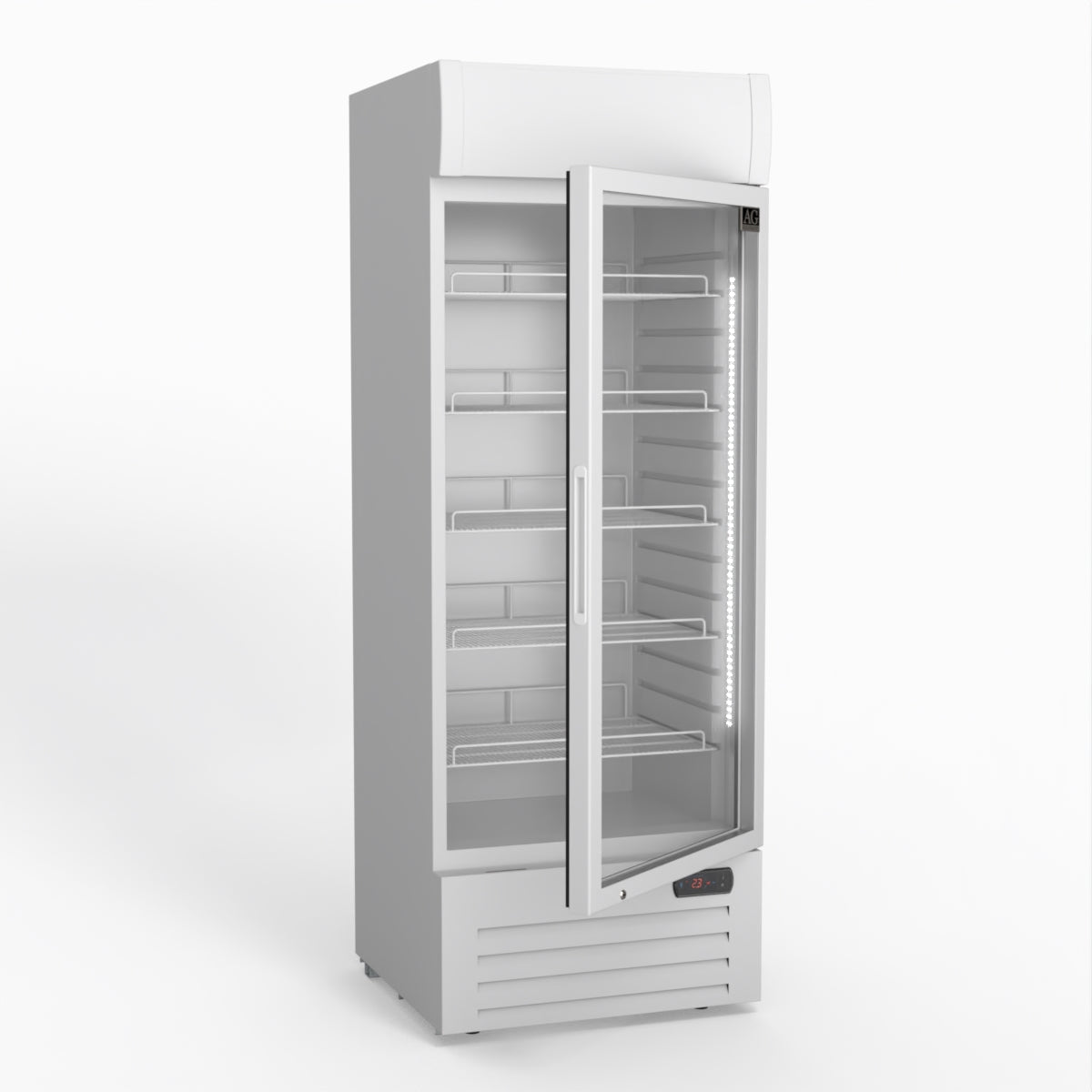 515L Upright Glass Door Display/Drinks Fridge - White with Light Box