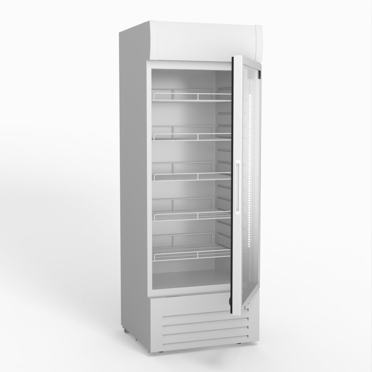 515L Upright Glass Door Display/Drinks Fridge - White with Light Box