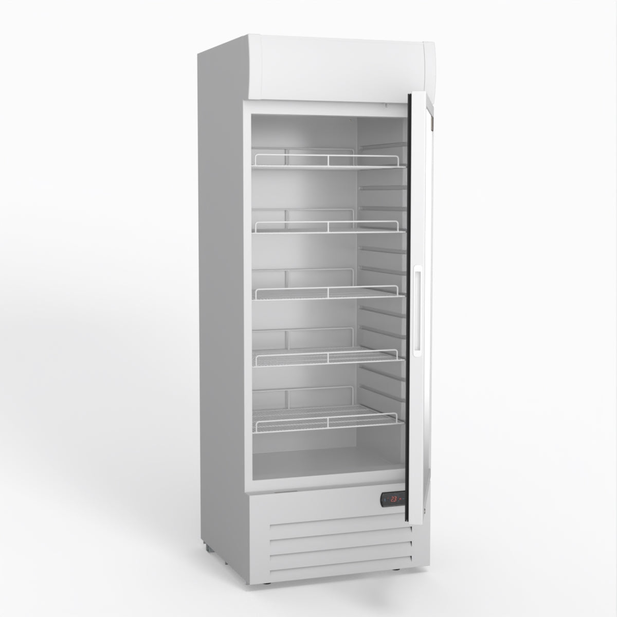 515L Upright Glass Door Display/Drinks Fridge - White with Light Box