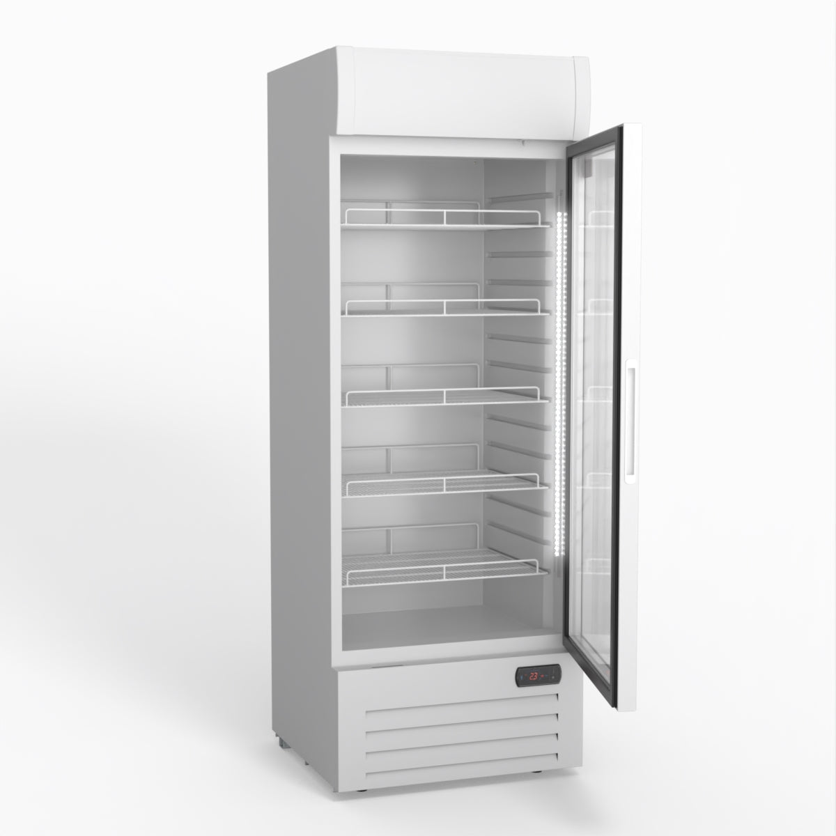 515L Upright Glass Door Display/Drinks Fridge - White with Light Box
