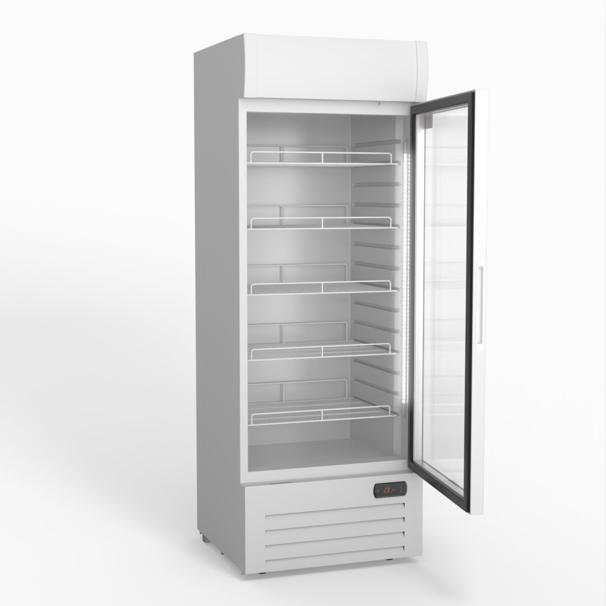 515L Upright Glass Door Display/Drinks Fridge - White with Light Box