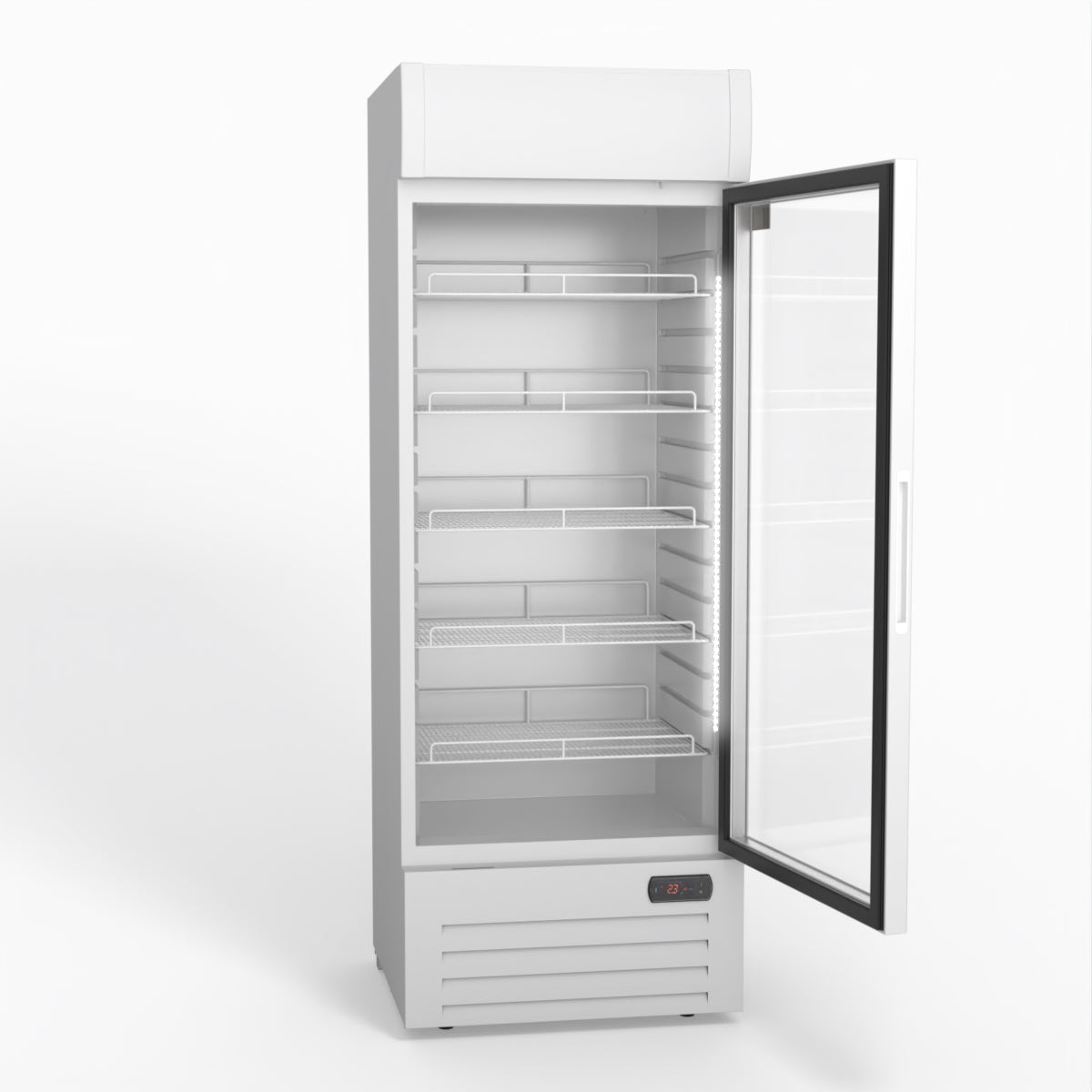 515L Upright Glass Door Display/Drinks Fridge - White with Light Box