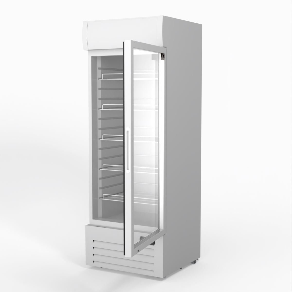 515L Upright Glass Door Display/Drinks Fridge - White with Light Box