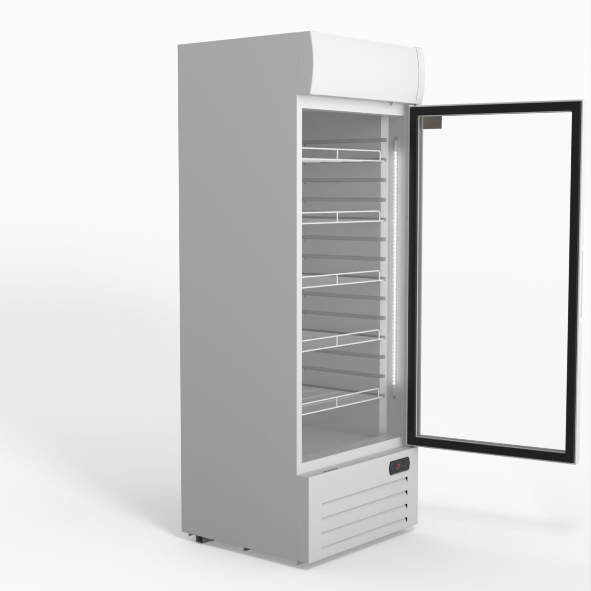 515L Upright Glass Door Display/Drinks Fridge - White with Light Box