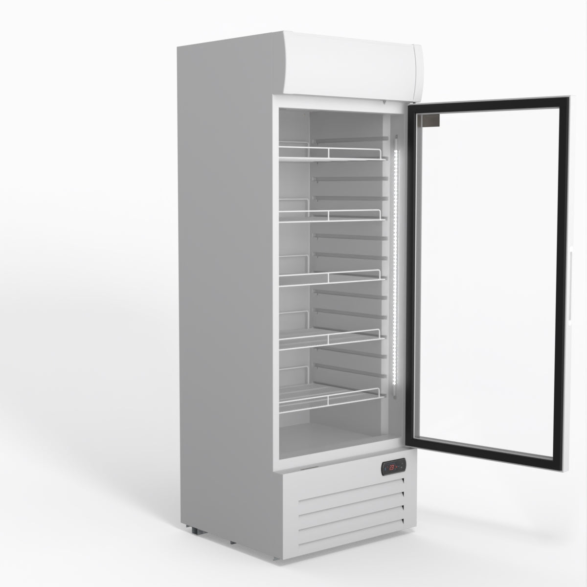 515L Upright Glass Door Display/Drinks Fridge - White with Light Box
