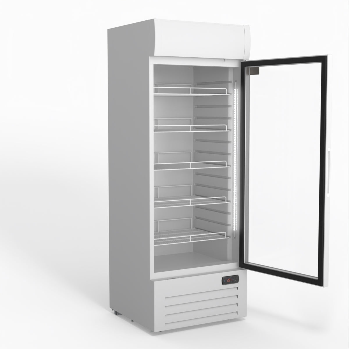 515L Upright Glass Door Display/Drinks Fridge - White with Light Box