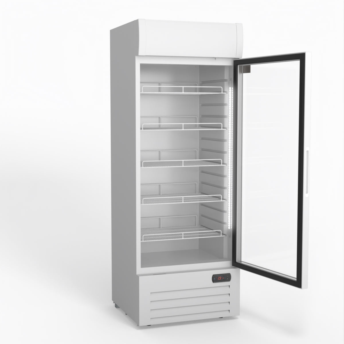 515L Upright Glass Door Display/Drinks Fridge - White with Light Box