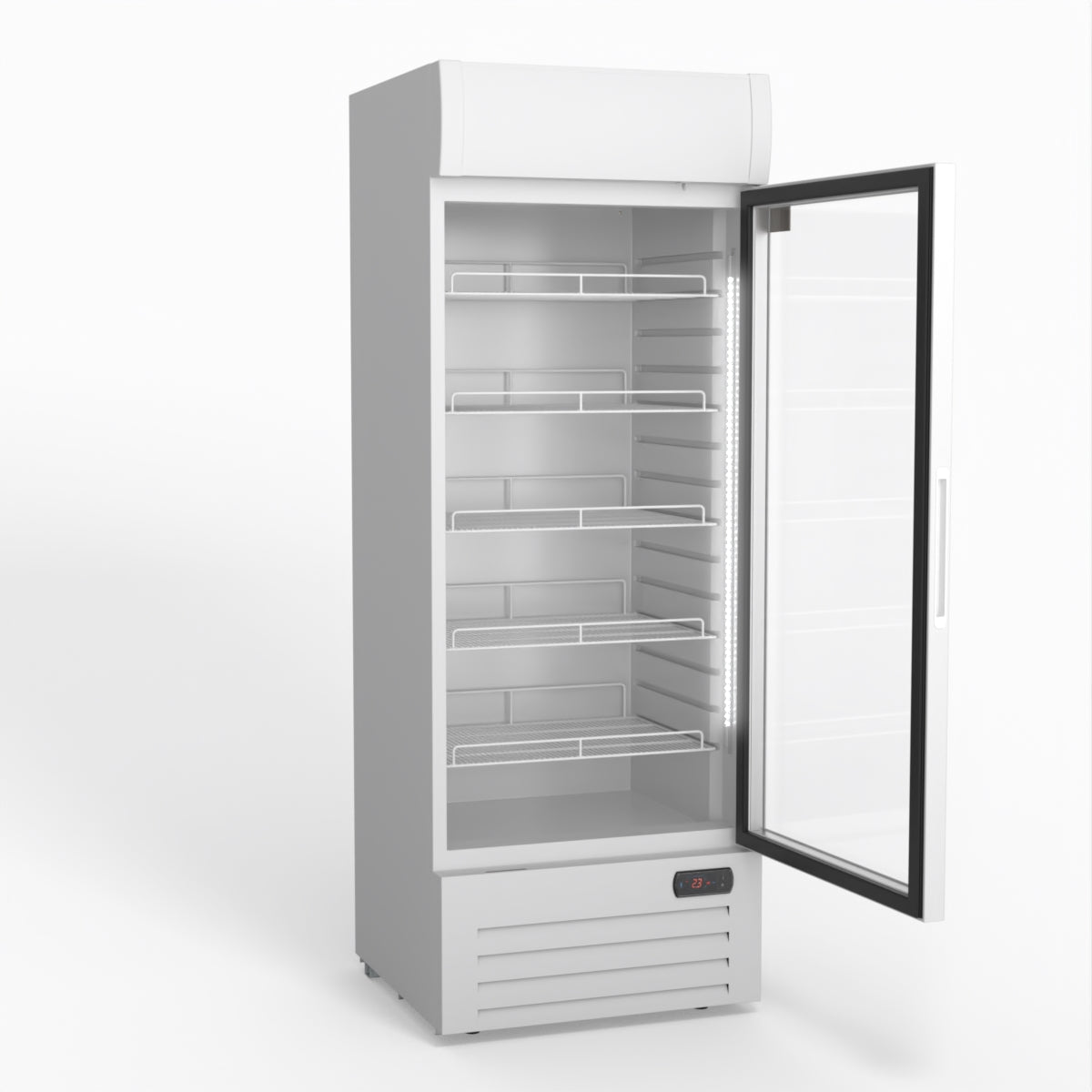 515L Upright Glass Door Display/Drinks Fridge - White with Light Box
