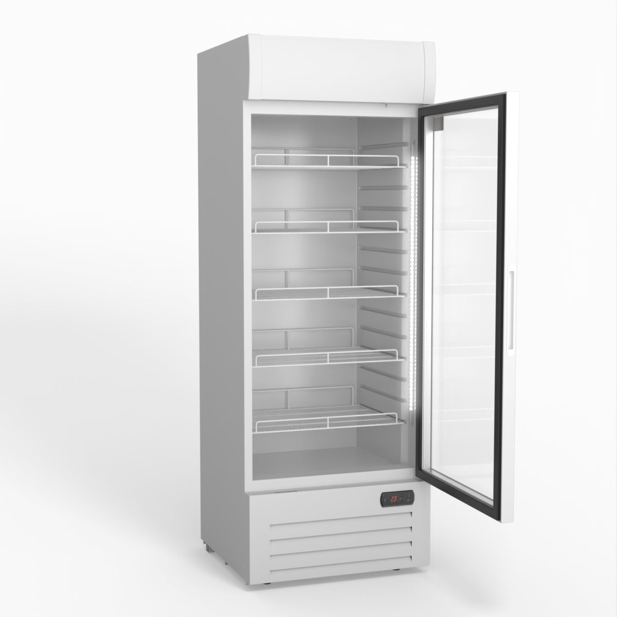 515L Upright Glass Door Display/Drinks Fridge - White with Light Box
