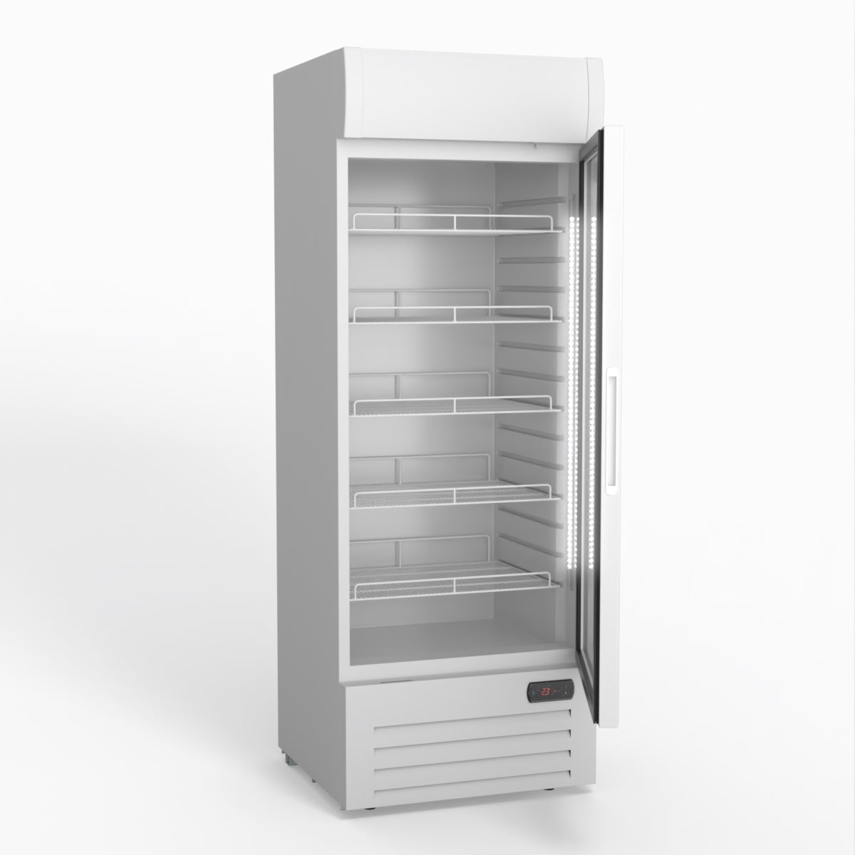 515L Upright Glass Door Display/Drinks Fridge - White with Light Box