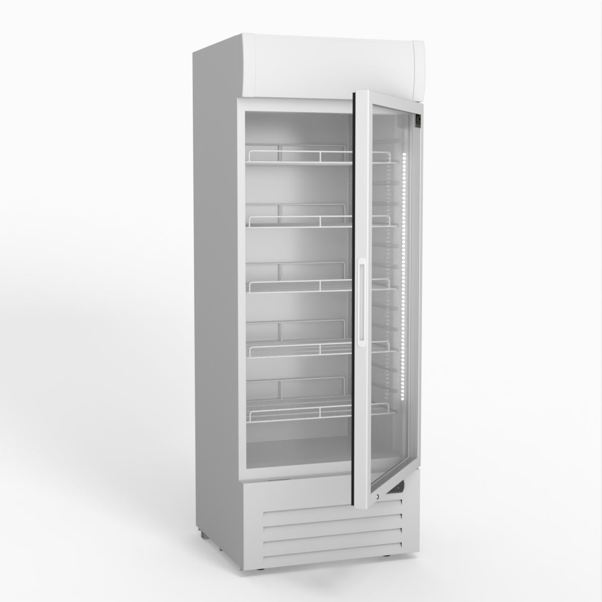 515L Upright Glass Door Display/Drinks Fridge - White with Light Box