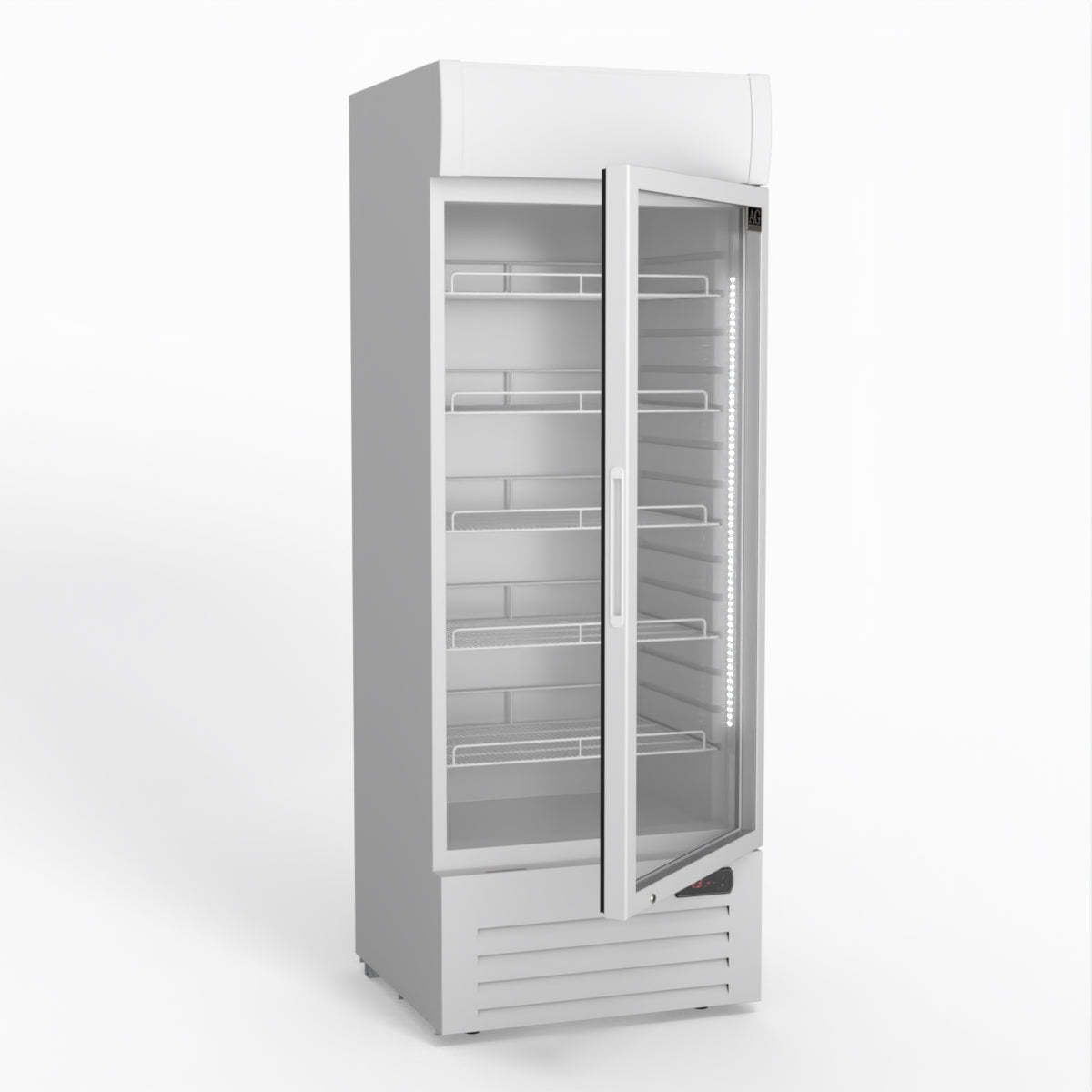 515L Upright Glass Door Display/Drinks Fridge - White with Light Box