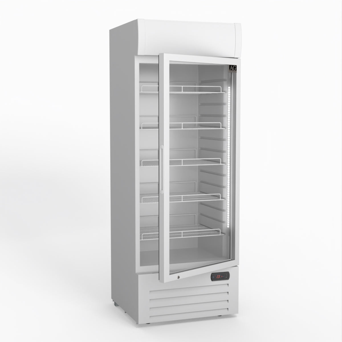 515L Upright Glass Door Display/Drinks Fridge - White with Light Box