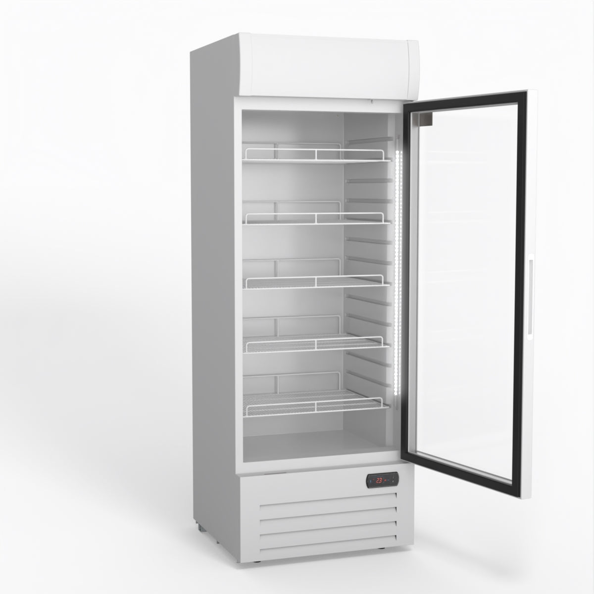 515L Upright Glass Door Display/Drinks Fridge - White with Light Box