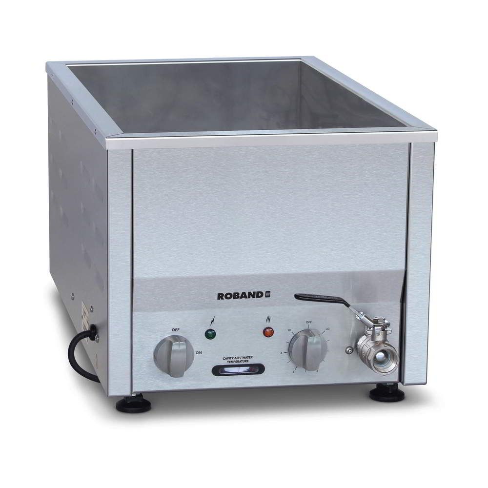 Roband Counter Top Bain Marie narrow with thermostat 2 x 1/2 size, pans not included