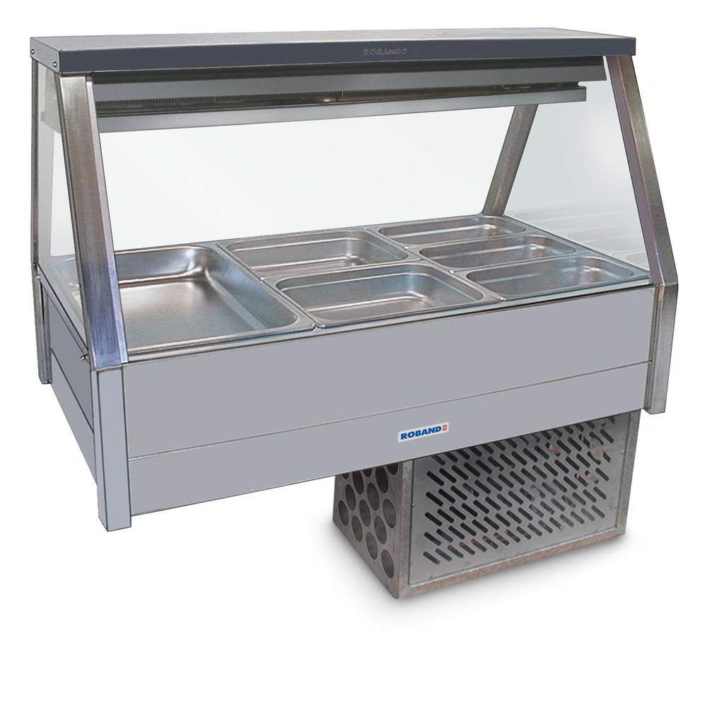 Roband Straight Glass Refrigerated Display Bar, 6 pans