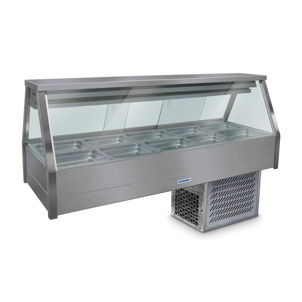 Roband Straight Glass Refrigerated Display Bar, 10 pans