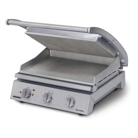 Roband Grill Station 8 slice, ribbed top plate 10Amp
