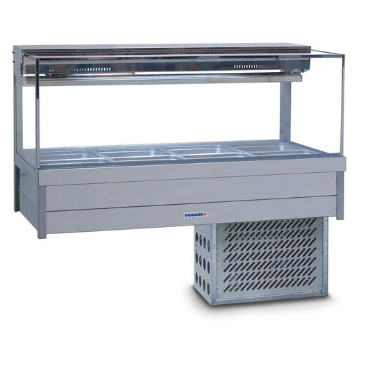 Roband Square Glass Refrigerated Display Bar, 8 pans