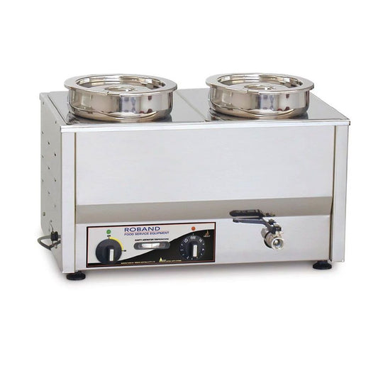 Roband Counter Top Bain Marie 2 x 200mm round pots